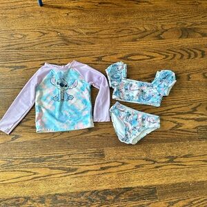 Toddler Girls' Disney Stitch 3pc Swimwear Se